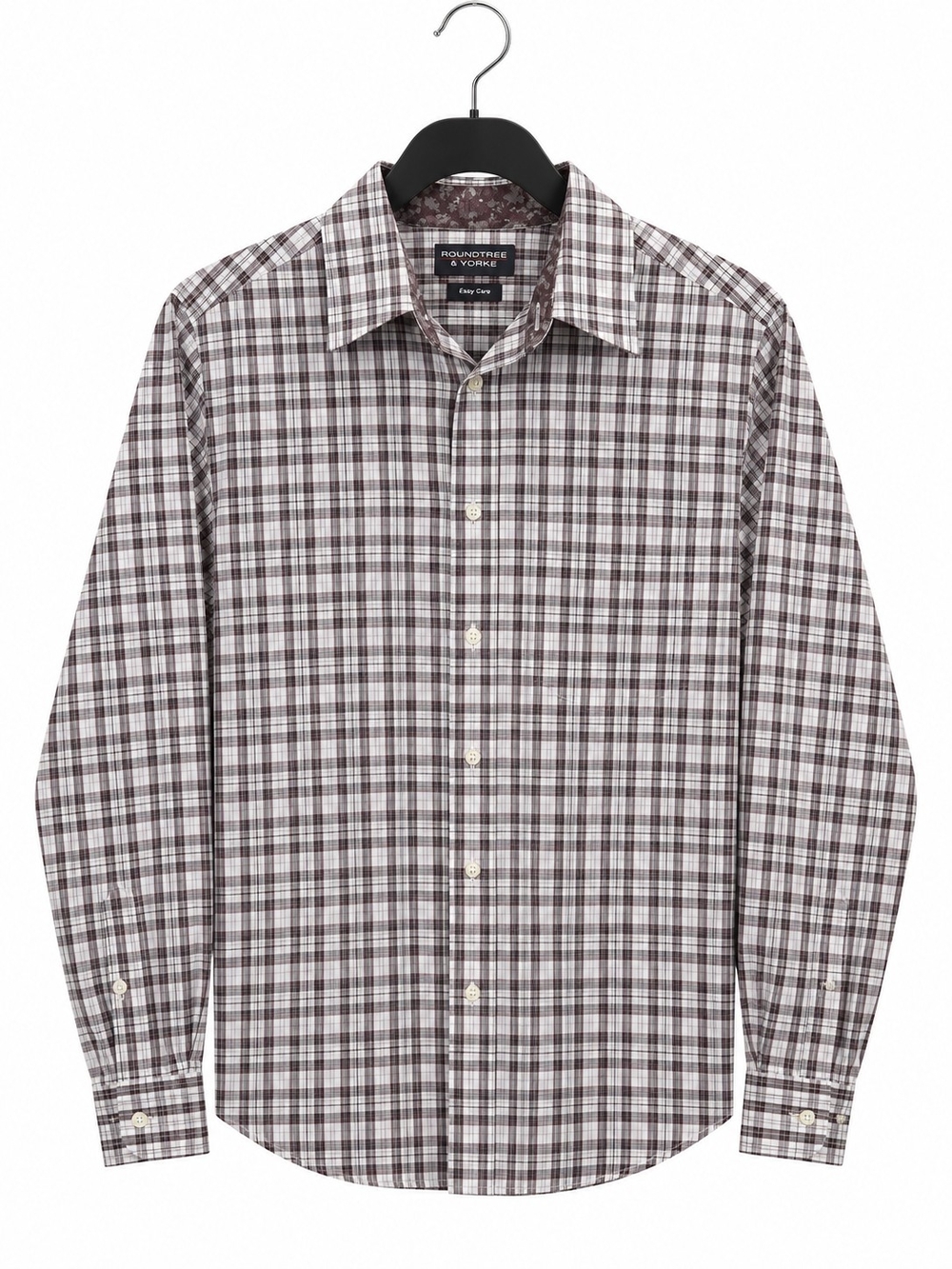 Roundtree & Yorke 80’s Two-Ply Cotton Plaid Dress Shirt – Men’s Large